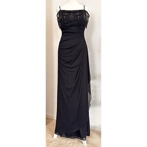 X by Xscape Women Floor Length Navy Blue Evening Gown‎ US 4 Whimsygoth 90s Y2K